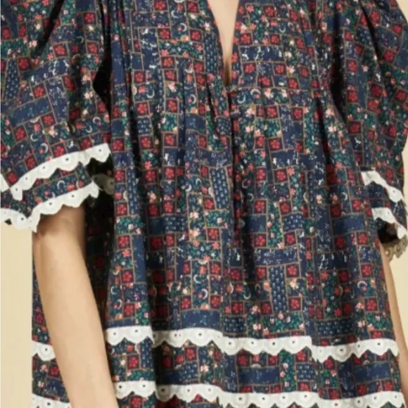 HUNTER BELL Jenkins Dress in Vintage Patchwork - Like New (XS) - Picture 6 of 15